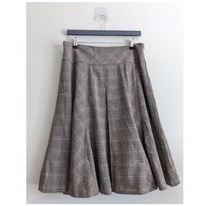 Iris Plaid Wool Skirt